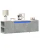 Image de Meuble TV mural avec lumières LED gris béton 135x31x39,5 cm, meuble TV suspendu au mur, unité TV flottante, support 852386