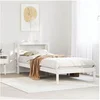 Image de Cadre de lit avec tête de lit blanc 75x190cm bois de pin massif, lit, mobilier de chambre, lit en bois, lit simple, 3305707