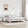 Image de Cadre de lit et tête de lit blanc 180x200 cm bois de pin massif, lit, meuble de chambre à coucher, lit en bois, lit double 3305729