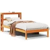 Image de Bedframe met hoofdbord massief grenenhout wasbruin 75x190 cm3305732