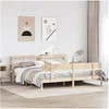 Image de Cadre de lit avec tête de lit 200x200 cm Bois de pin massif, lit, mobilier de chambre à coucher, lit en bois, lit 3305808
