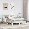 Image de Cadre de lit avec tête de lit blanc 120x190 cm bois pin massif, lit, meuble de chambre à coucher, lit en bois, lit 3306036