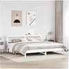 Image de Cadre de lit sans matelas blanc 200x200 cm bois massif de pin 3306136