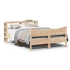 Image de Cadre de lit avec tête de lit 120x190 cm bois de pin massif, sommier, cadre de lit double, cadre de lit en bois 3306321