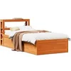 Image de Bedframe met hoofdbord massief grenenhout wasbruin 75x190 cm3306368