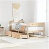 Image de Cadre de lit sans matelas 90x200 cm bois de pin massif, meuble de chambre à coucher, sommier, lit en bois, lit, lit 3306390