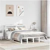 Image de Cadre de lit sans matelas blanc 120x200 cm bois de pin massif 3306493