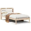 Image de Cadre de lit avec tête de lit 75x190 cm bois de pin massif, lit, mobilier de chambre, lit en bois, lit simple, cadre 3306525