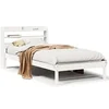 Image de Cadre de lit avec tête de lit blanc 75x190cm bois de pin massif, lit, mobilier de chambre, lit en bois, lit simple, 3306526
