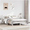 Image de Cadre de lit et tête de lit blanc 140x190 cm bois de pin massif, lit, meuble de chambre à coucher, lit en bois, lit 3306534