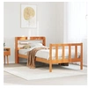 Image de Cadre de lit et tête de lit sans matelas cire marron 100x200 cm 3306596