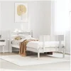 Image de Cadre de lit avec tête de lit blanc 90x190cm bois de pin massif, lit, mobilier de chambre à coucher, lit en bois, lit 3306606