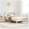 Image de Cadre de lit et tête de lit 100x200 cm bois de pin massif, lit, mobilier de chambre à coucher, lit en bois, lit 3306641