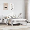 Image de Cadre de lit avec tête de lit blanc 135x190 cm bois pin massif, lit, meuble de chambre à coucher, lit en bois, lit 3306779