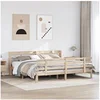 Image de Cadre de lit avec tête de lit 180x200 cm bois de pin massif, lit, cadre de lit en bois massif, meuble de chambre à 3306859