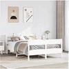 Image de Cadre de lit sans matelas blanc 140x190 cm bois de pin massif 3306940