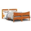Image de Bedframe met hoofdbord massief grenenhout wasbruin 160x200 cm3307040