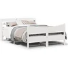 Image de Bedframe met hoofdbord massief grenenhout wit 150x200 cm3307042