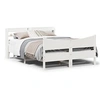 Image de Cadre de lit avec tête de lit blanc 135x190 cm bois pin massif, sommier, cadre de lit double, cadre de lit en bois 3307060