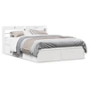 Image de Cadre de lit et tête de lit blanc 140x190 cm bois de pin massif, meuble de chambre à coucher, sommier, lit en bois, 3307096