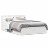 Image de Cadre de lit avec tête de lit blanc 135x190 cm bois pin massif, meuble de chambre à coucher, sommier, lit en bois, 3307099