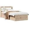 Image de Cadre de lit avec tête de lit 90x190 cm bois de pin massif, meuble de chambre à coucher, sommier, lit en bois, lit, 3307104