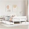 Image de Cadre de lit sans matelas blanc 140x190 cm bois de pin massif 3307135