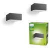 Image de Philips Hedgehog Applique murale d'extérieur (42 W), luminaire d'extérieur résistant aux intempéries pour des accents lumineux modernes, luminaire E27 sans ampoule, anthracite, pack de deux en occasion ou reconditionné