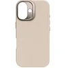 Image de Coque pour iPhone 16 Plus Antichocs en Cuir Compatible MagSafe Beige