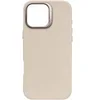 Image de Coque pour iPhone 16 Pro Max Antichocs en Cuir Compatible MagSafe Beige