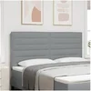 Image de Tête de Lit LED Design Lignes Gris Clair 90 cm Tissu 3338300