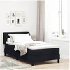Image de Lit Box Spring avec matelas Noir 90x200 cm en tissu 3340068
