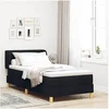 Image de Lit box spring en tissu noir avec matelas 100x200 cm 3340201