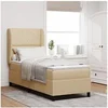 Image de Box Spring avec Matelas - Crème 80x200 cm Tissu 3340597