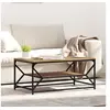 Image de Table basse avec étagère en chêne artisan, 90x50x40 cm, en bois d ingénierie