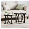 Image de Tables d appoint empilables 2 pcs Noir Chêne en bois