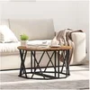 Image de Table Basse Bois Ancien 80x80x42 cm en Bois Elégué