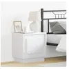 Image de Table de chevet avec lumières LED blanche 44x34,5x45 cm