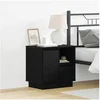 Image de Tables de chevet avec LED 2 pièces Chêne Noir 50x34,5x50 cm