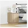 Image de Table de chevet avec lumières LED Chêne Sonoma 39x34,5x50 cm