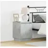 Image de Tables de chevet avec lumières LED 2 pcs Gris béton 39x34,5x50 cm
