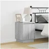 Image de Tables de chevet avec lumières LED 2 pièces Gris Sonoma 39x34,5x50 cm