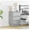 Image de Cabinet de Chevet avec Eclairage LED Gris Béton 39x34,5x65 cm Bois d ingénierie