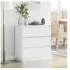 Image de Table de chevet avec LED Blanc 71x34,5x75 cm en bois d ingénierie