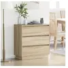 Image de Table de chevet avec LED en chêne Sonoma 71x34,5x75 cm en bois aggloméré