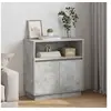 Image de Buffet avec LED Gris béton 71x34,5x75 cm en bois reconstitué