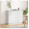 Image de Buffet avec LED Blanc 90x32x75 cm en bois d ingénierie