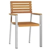 Image de Lot de 4 chaise en acacia empilable non pliable exterieur marron