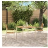 Image de Lot de 2 chaise en teck empilable non pliable exterieur marron