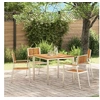 Image de Lot de 4 chaise exterieur empilable non pliable en teck gris